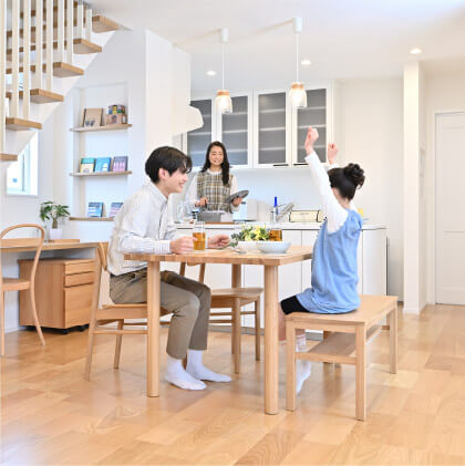 働くお母さんを応援する家事1/2設計の間取り